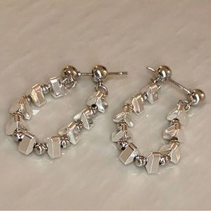 Edgy Floating Baguette Hoop Earrings